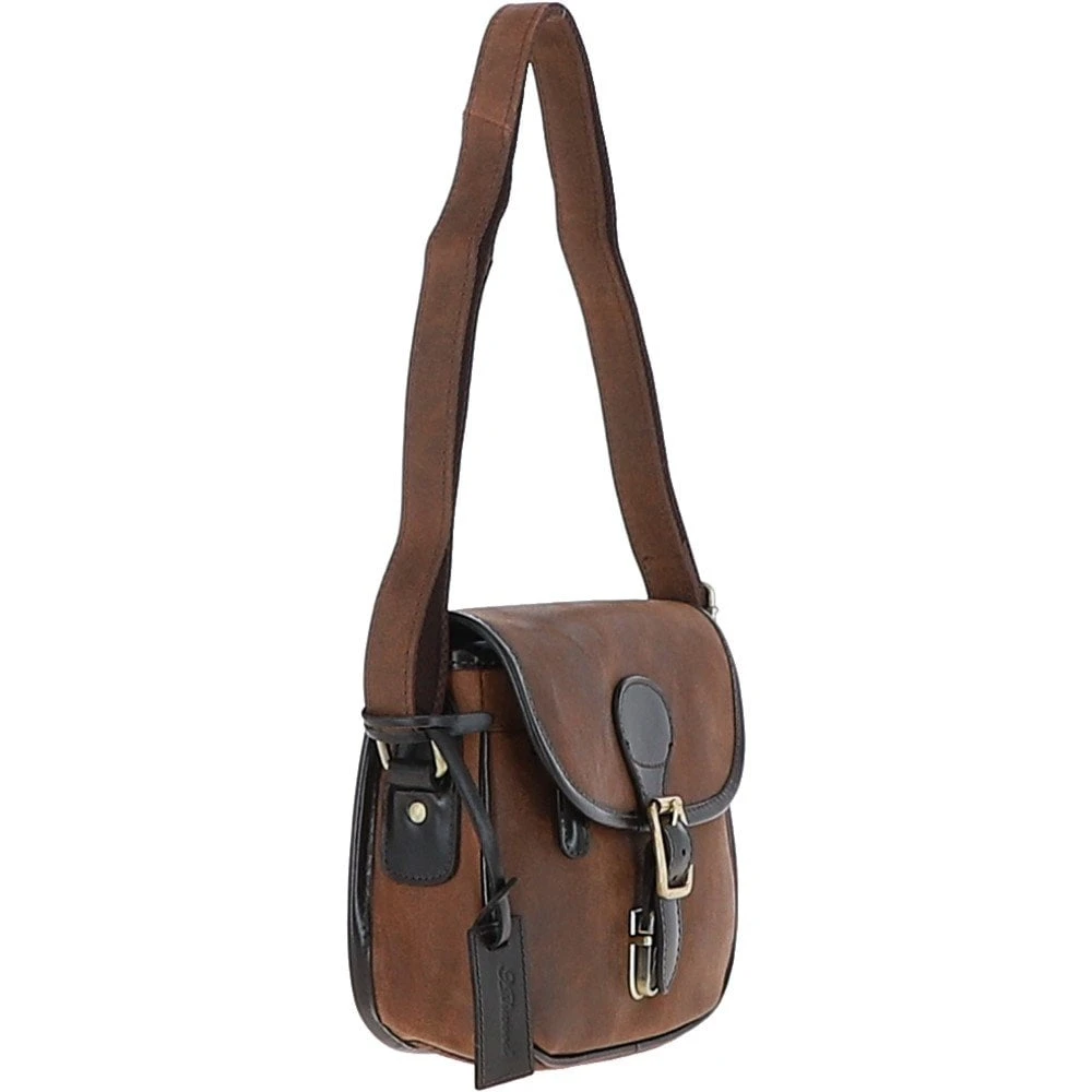 Leather Small Saddle Bag Oily Brown: Joules - Image 4