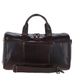 Leather Travel Weekend Duffle Bag Brandy: P-68