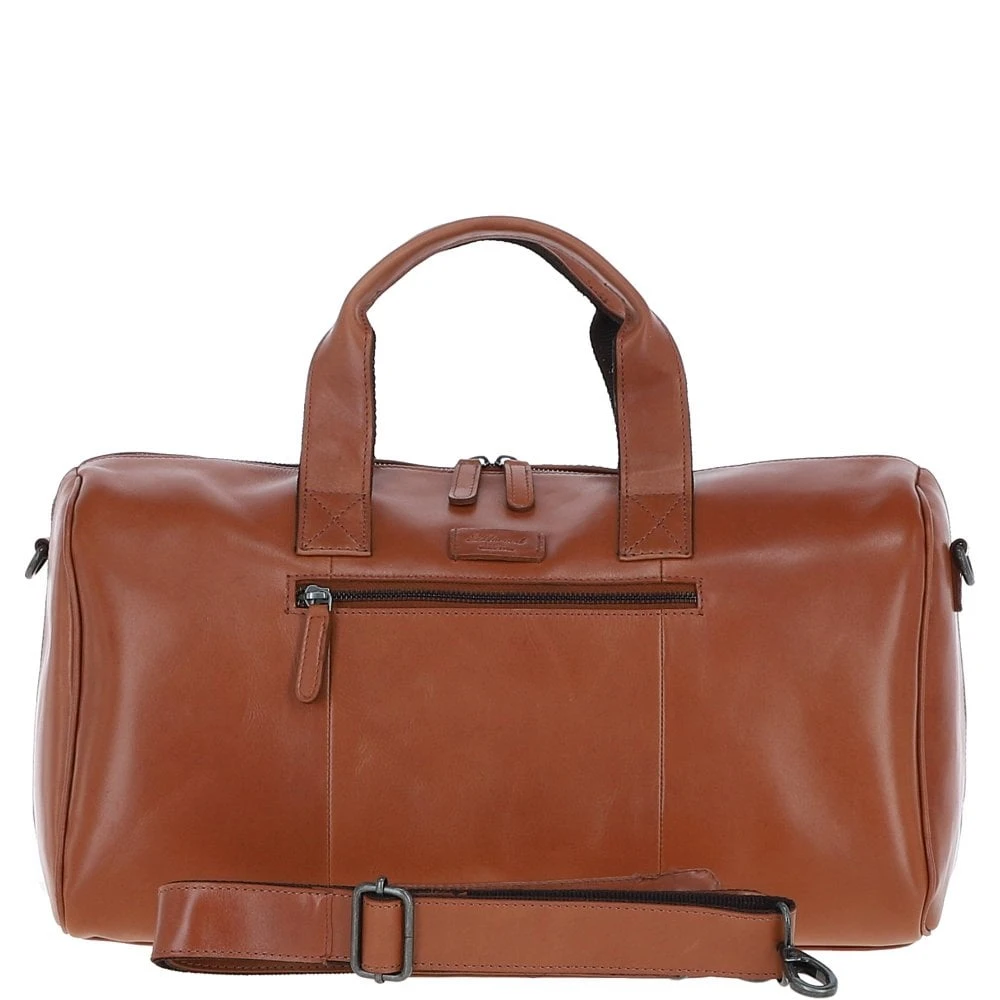 Leather Travel Weekend Duffle Bag Tan: P-68