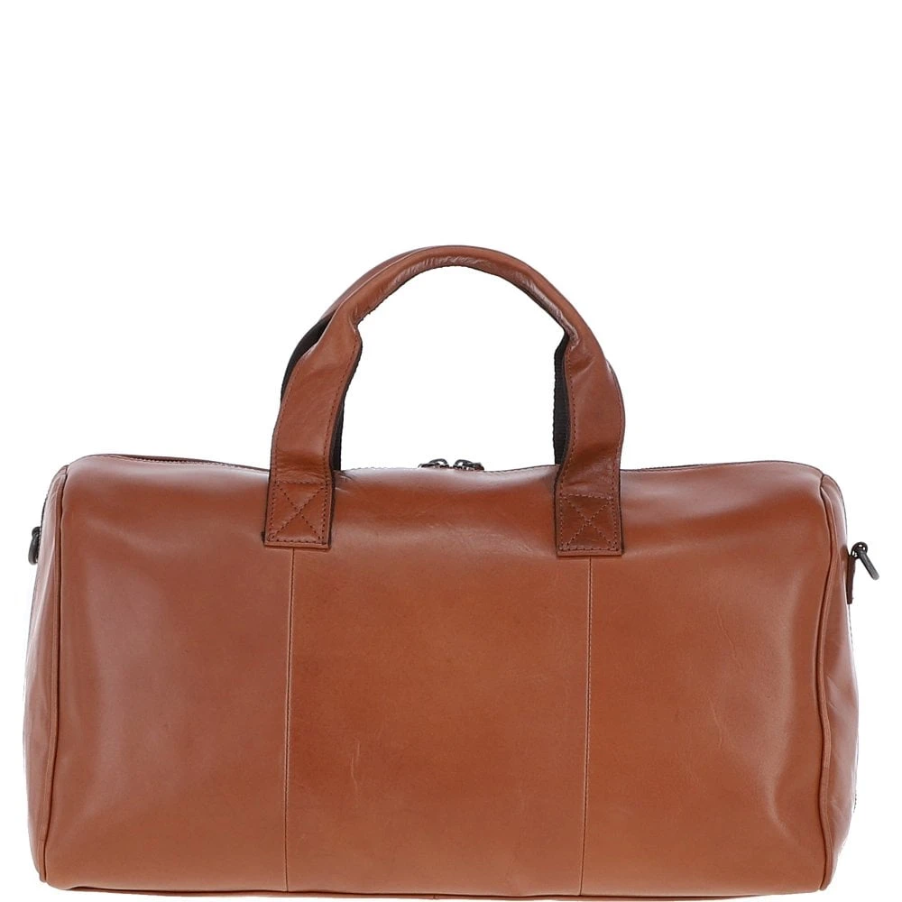 Leather Travel Weekend Duffle Bag Tan: P-68 - Image 3