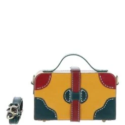 Leather Trinket Box Yellow: VIN-7