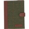 Leather & Tweed A5 Notebook Tan/Green Check: TW-19-010-TGNH