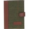 Leather & Tweed A6 Notebook Tan/Green Check: TW-18-010-TGNH