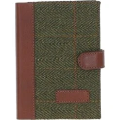Leather & Tweed A6 Notebook Tan/Green Check: TW-18-010-TGNH