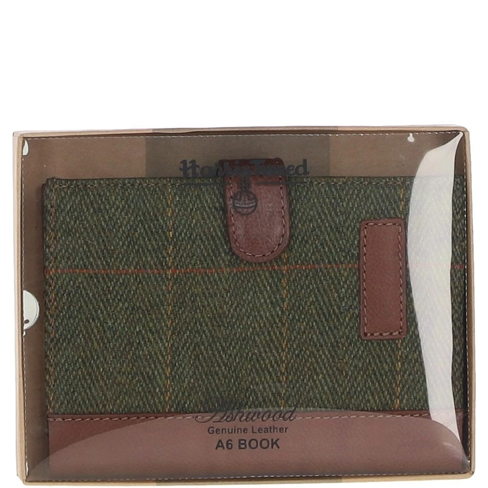 Leather & Tweed A6 Notebook Tan/Green Check: TW-18-010-TGNH - Image 4