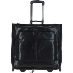 Leather Wheeled Suit Carrier Black : 89149