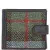 Leather X Harris Tweed Bi-Fold Wallet Brown/Mix: TW-80-22-BM
