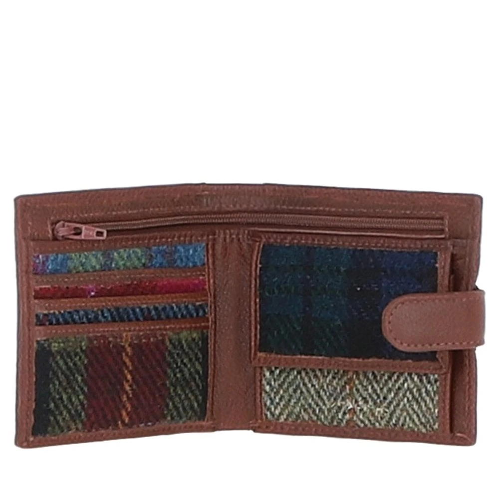  Leather X Harris Tweed Bi-Fold Wallet Tan/Mix: TW-80-21-TM - Image 2