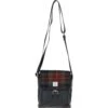 Leather X Harris Tweed Bodybag Black/Green/Red: TW-41-07-BR