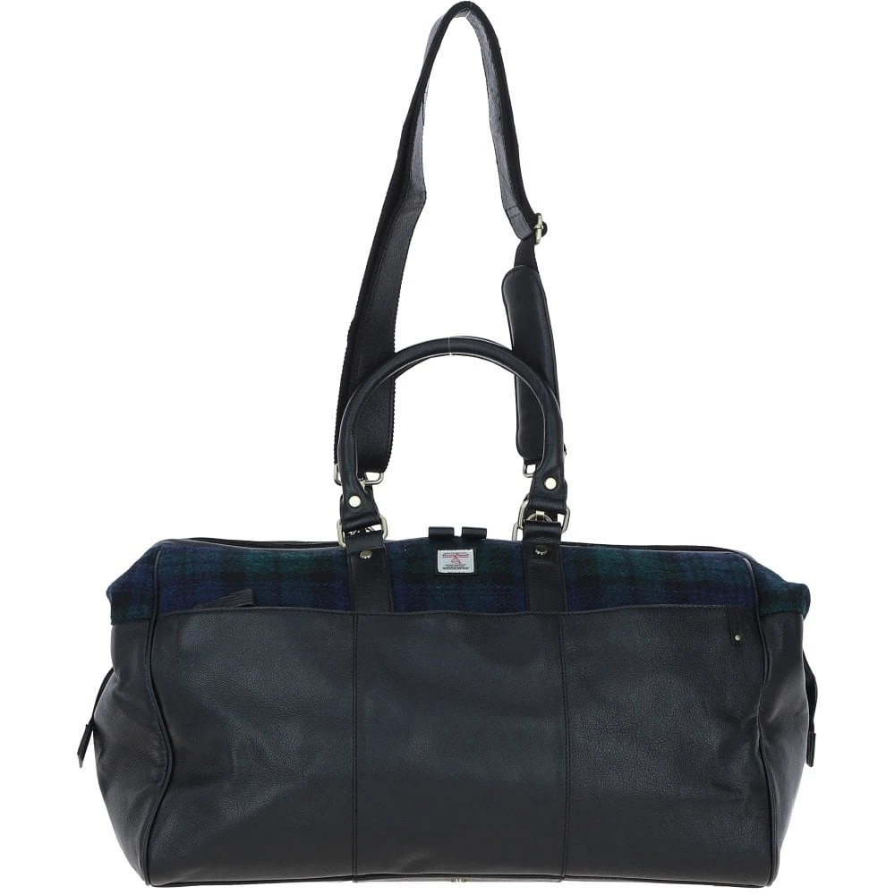 Leather X Harris Tweed Doctor Holdall Black/Watch: TW-42-03-BW