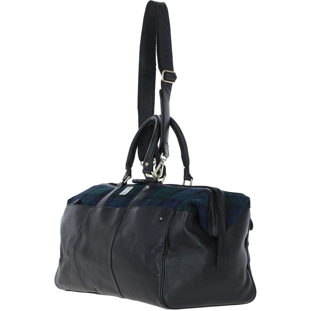 Leather X Harris Tweed Doctor Holdall Black/Watch: TW-42-03-BW - Image 2