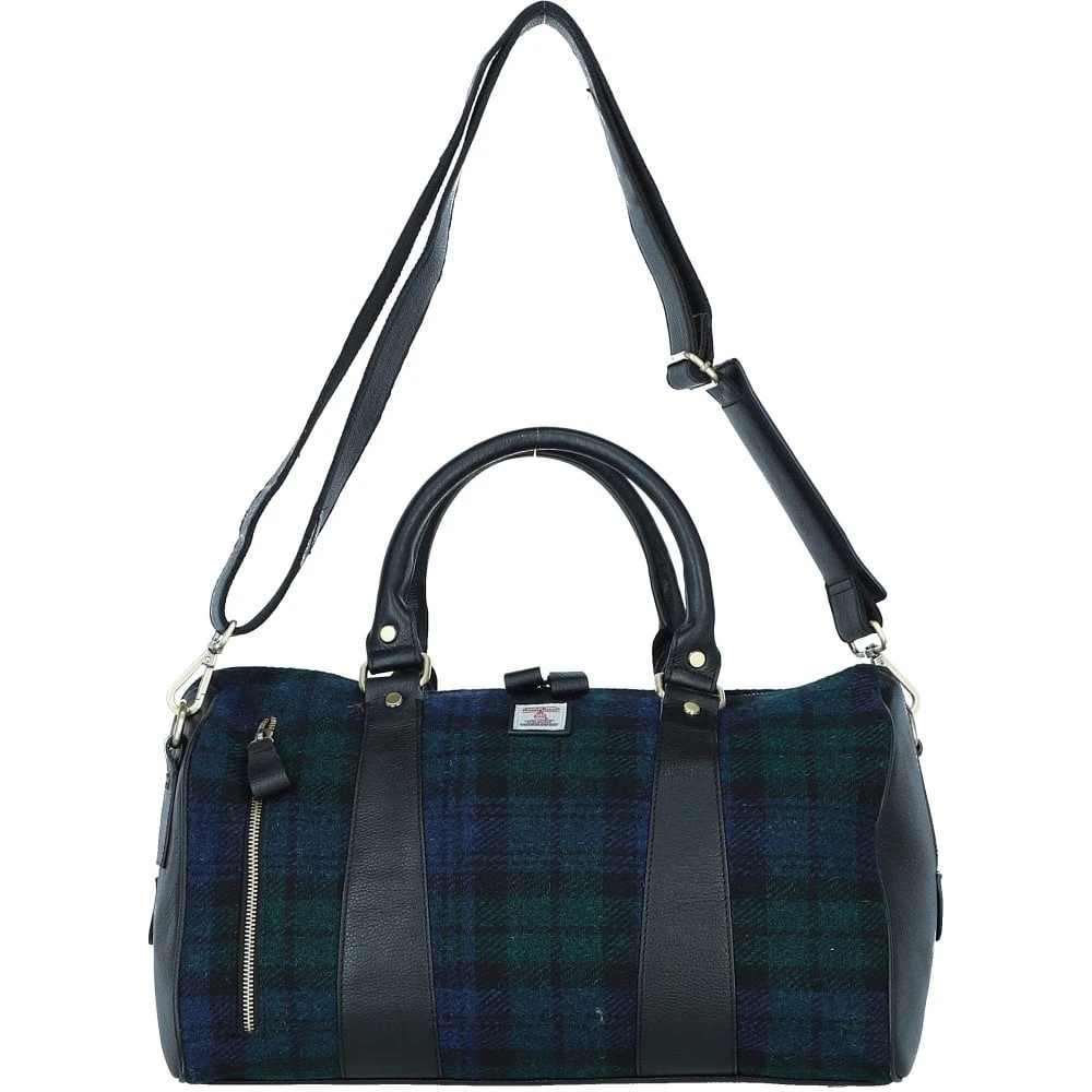 Leather X Harris Tweed Doctor Holdall Black/Watch: TW-46-03-BW