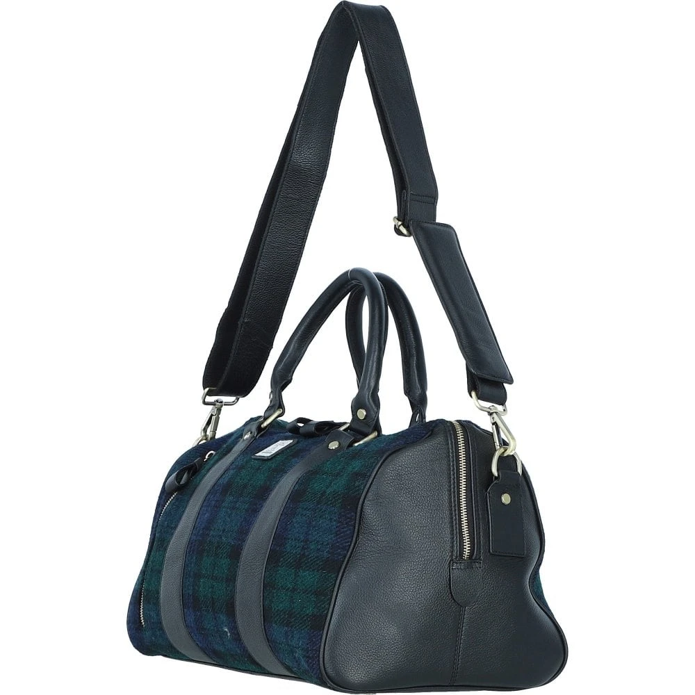 Leather X Harris Tweed Doctor Holdall Black/Watch: TW-46-03-BW - Image 2