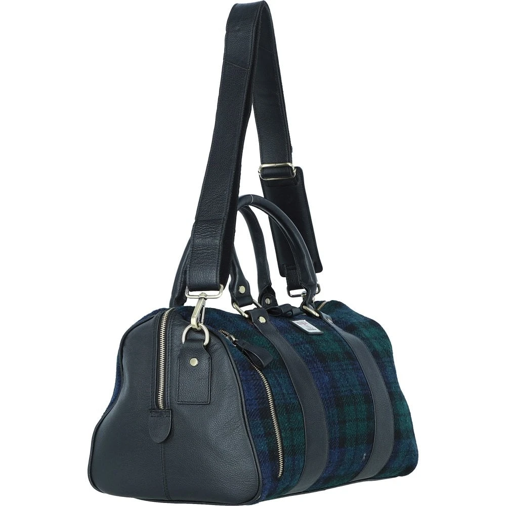 Leather X Harris Tweed Doctor Holdall Black/Watch: TW-46-03-BW - Image 4