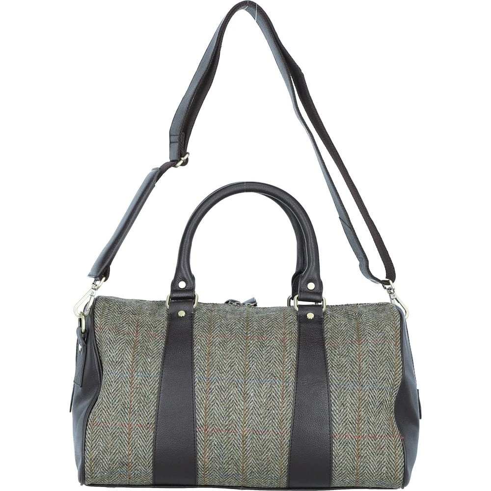 Leather X Harris Tweed Doctor Holdall Brown/Green: TW-46-09-BG - Image 3
