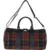 Leather X Harris Tweed Large Holdall Black/Green/Red: TW-47-07-BR
