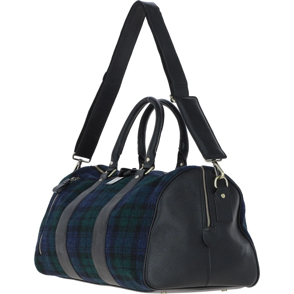 Leather X Harris Tweed Large Holdall Black/Watch: TW-47-03-BW - Image 2