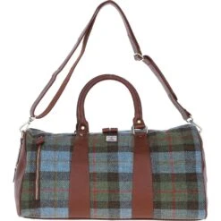 Leather X Harris Tweed Large Holdall Tan/Mcload: TW-47-02-TM