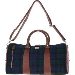Leather X Harris Tweed Large Holdall Tan/Watch: TW-47-04-TW