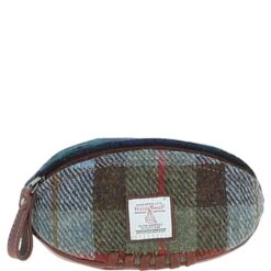 Leather X Harris Tweed Mini Rugby Washbag Tan/Mix: TW-81-21-TM