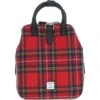 Leather X Harris Tweed Multi-Pocket Backpack Black/Red: TW-66-14-BR