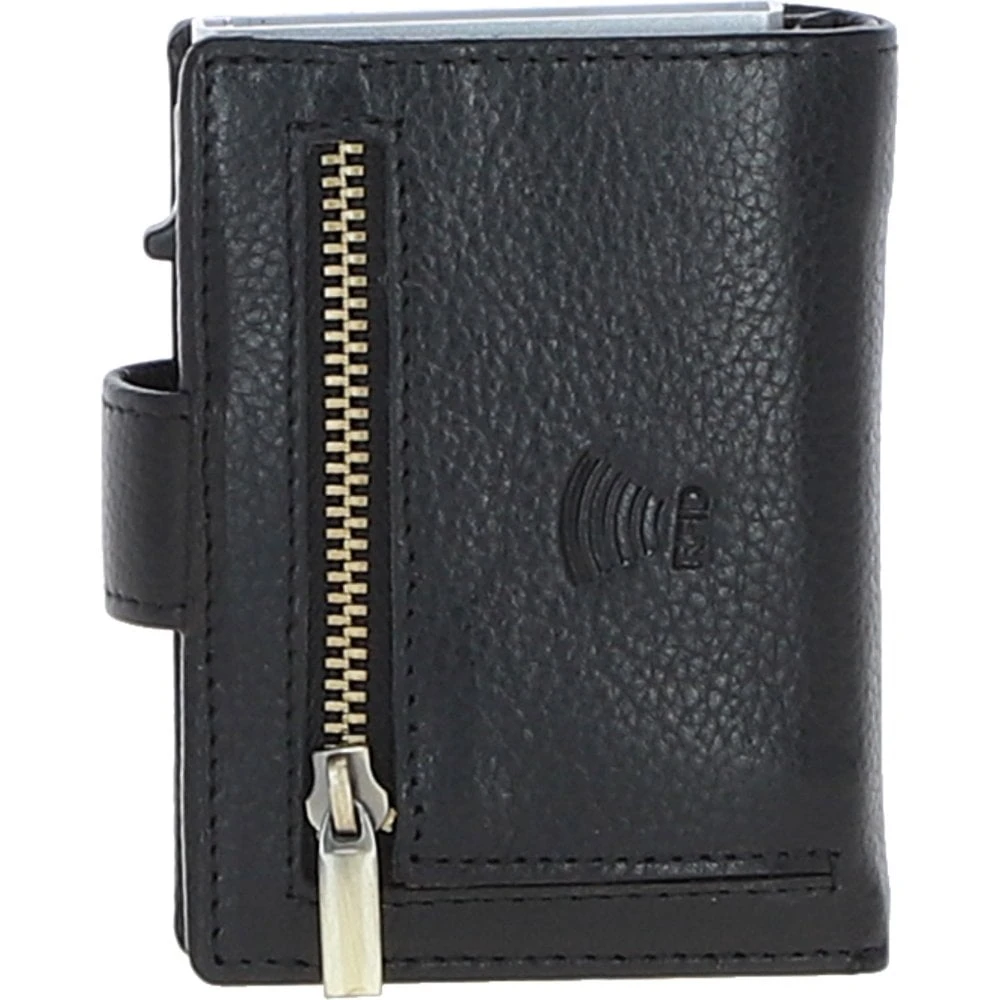 Leather X Harris Tweed RFID Secure Wallet Black/White: TW-16-012-BW - Image 3