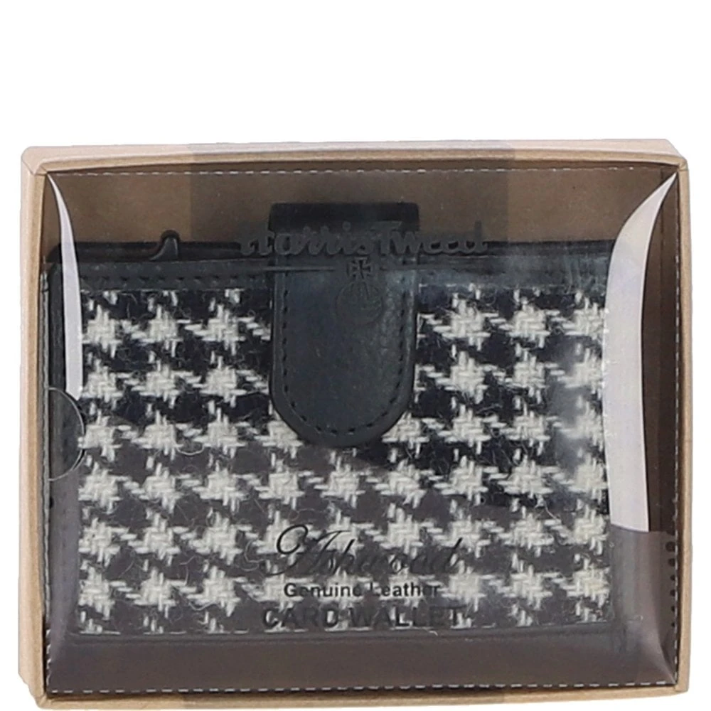 Leather X Harris Tweed RFID Secure Wallet Black/White: TW-16-012-BW - Image 5