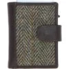 Leather X Harris Tweed RFID Secure Wallet Brown/Green: TW-16-09-BG