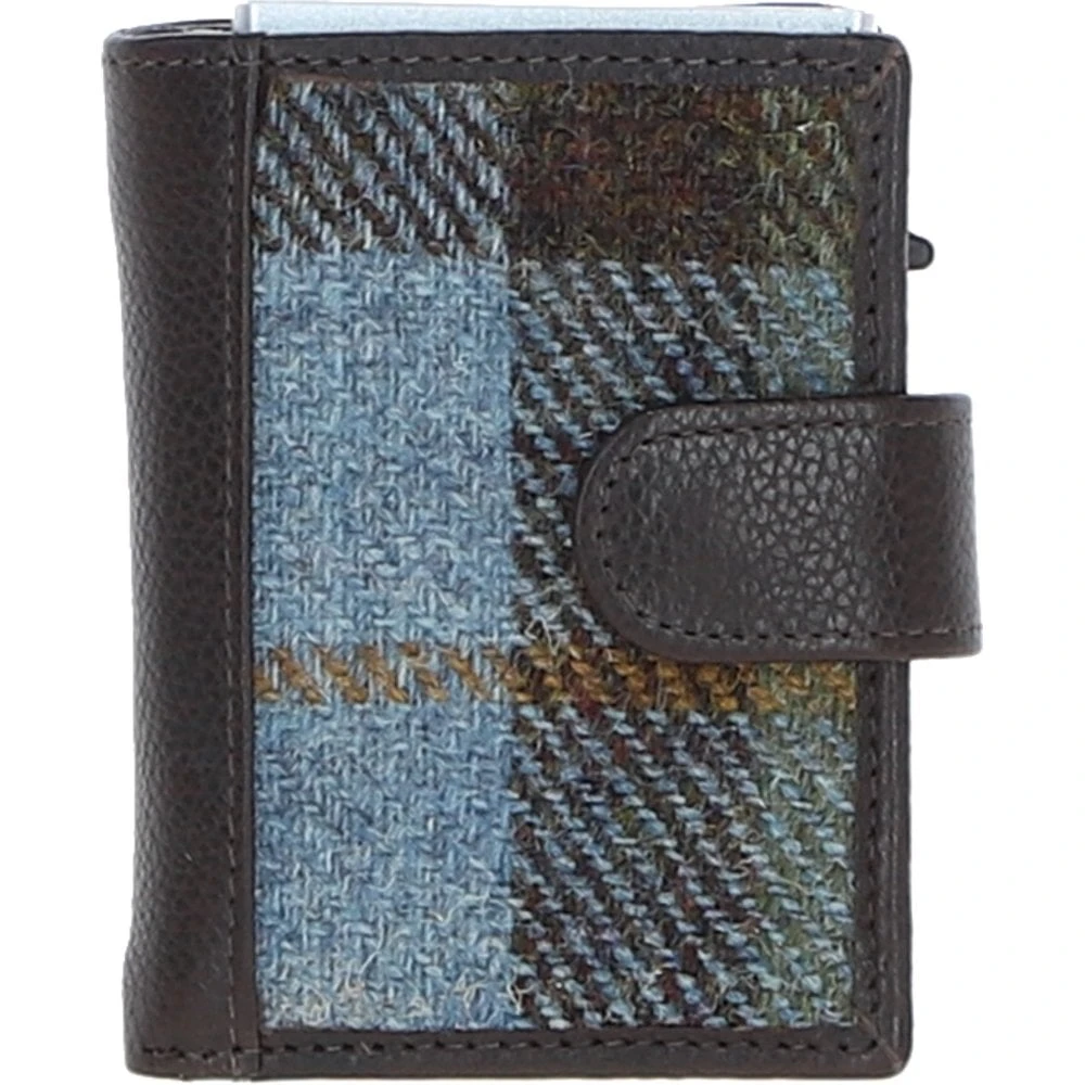 Leather X Harris Tweed RFID Secure Wallet Brown/Mcload: TW-16-01-BM