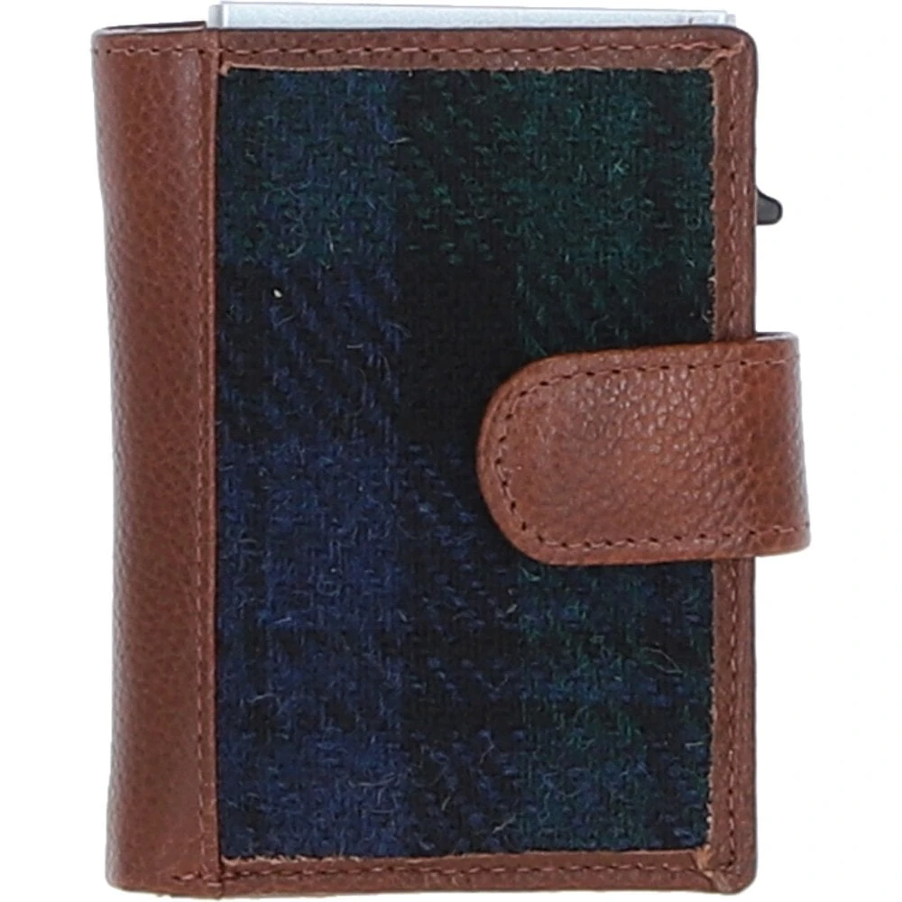 Leather X Harris Tweed RFID Secure Wallet Tan/Watch: TW-16-04-TW