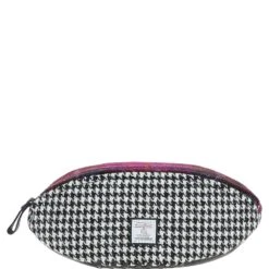 Leather X Harris Tweed Rugby Washbag Black/Mix: TW-82-23-BM