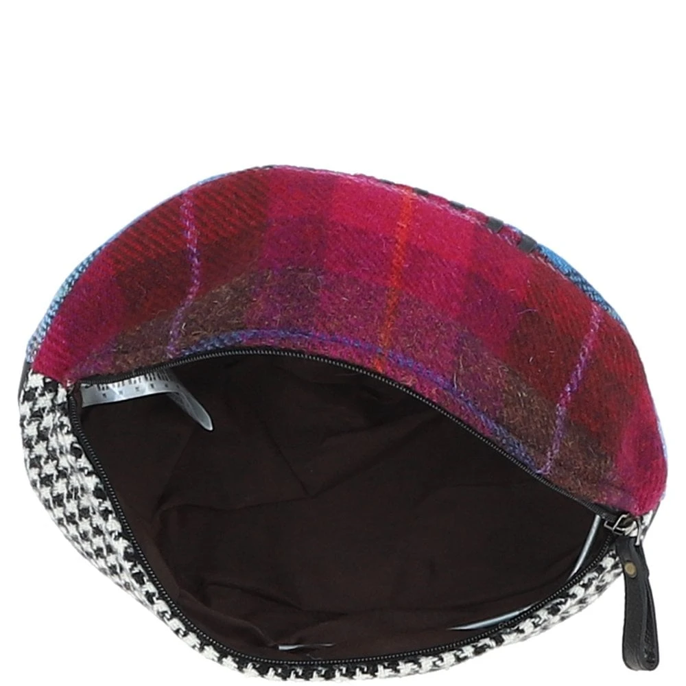 Leather X Harris Tweed Rugby Washbag Black/Mix: TW-82-23-BM - Image 2