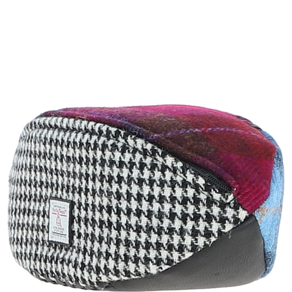 Leather X Harris Tweed Rugby Washbag Black/Mix: TW-82-23-BM - Image 3