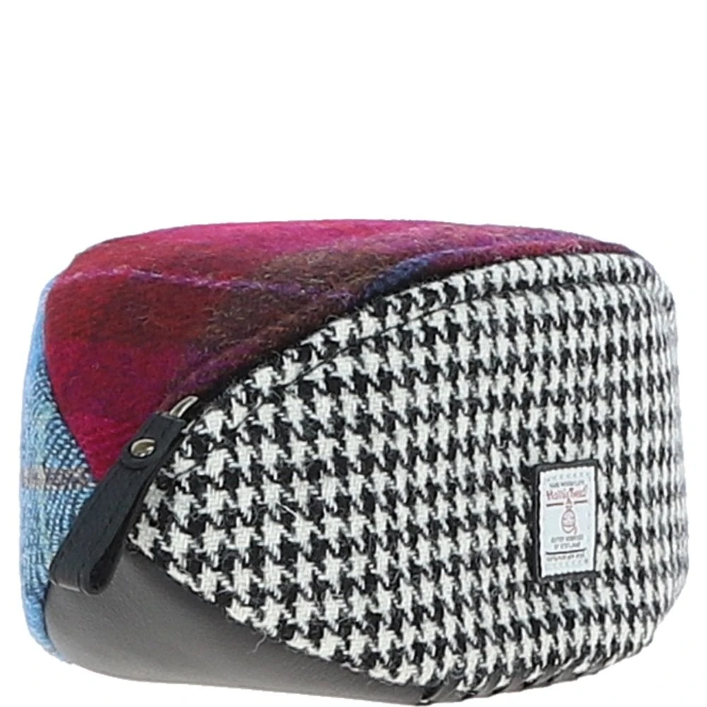 Leather X Harris Tweed Rugby Washbag Black/Mix: TW-82-23-BM - Image 5
