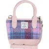 Leather X Harris Tweed Small Grab Bag Baby-Pink/Pink: TW-63-15-BP