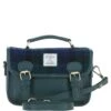 Leather X Harris Tweed Small Satchel Bag Green/Watch: TW-67-18-GW