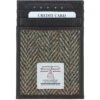 Leather X Harris Tweed Stylish Flat Card Holder Brown/Green: TW-52-09-BG