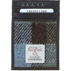 Leather X Harris Tweed Stylish Flat Card Holder Brown/Mcload: TW-52-01-BM
