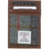 Leather X Harris Tweed Stylish Flat Card Holder Tan/Mcload: TW-52-02-TM