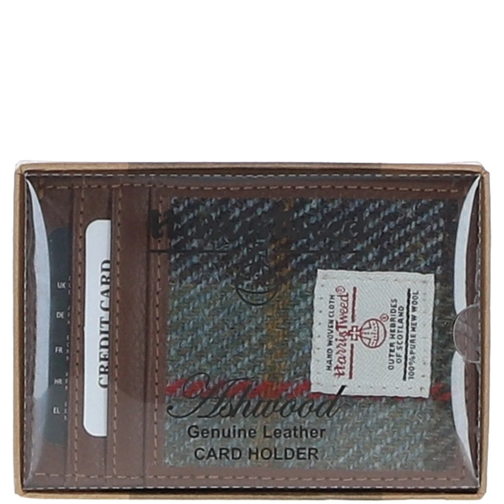 Leather X Harris Tweed Stylish Flat Card Holder Tan/Mcload: TW-52-02-TM - Image 3