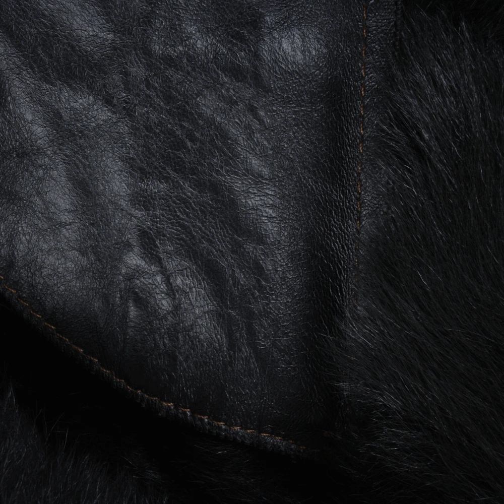 Long Length Toscana Suede Leather Coat Whisky/blk : Alaska - Image 5