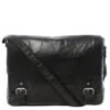Mens Leather Laptop Messenger Bag Black/crum : 8343