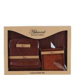 Luxury Leather Desk Set Chestnut: GS-1298