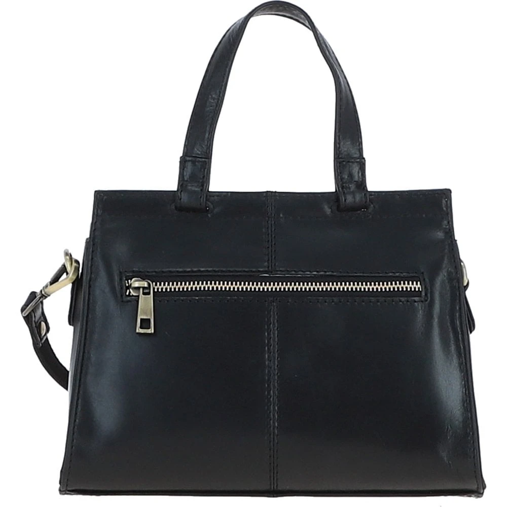 Medium Leather Grab Bag Black: V-83 - Image 3