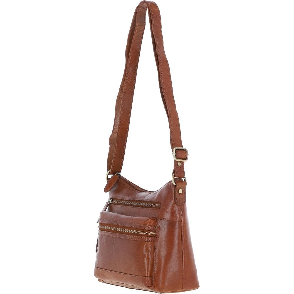 Medium Leather Shoulder Bag Honey: T-83 - Image 3