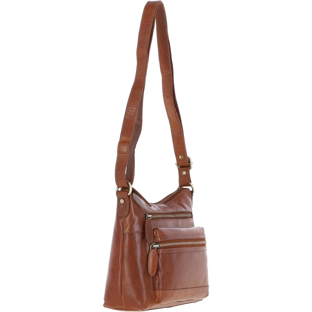 Medium Leather Shoulder Bag Honey: T-83 - Image 5