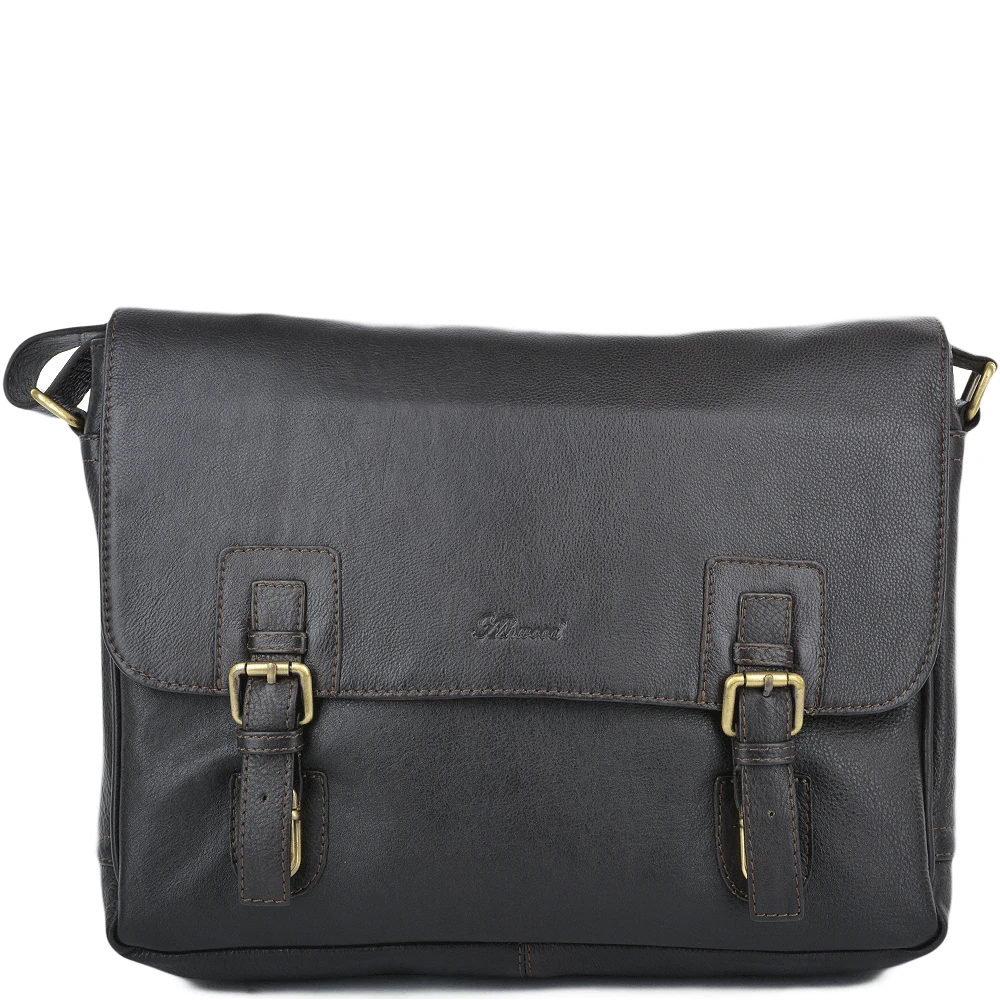 Mens Double Clasp Laptop Satchel Brown/tum : Jasper