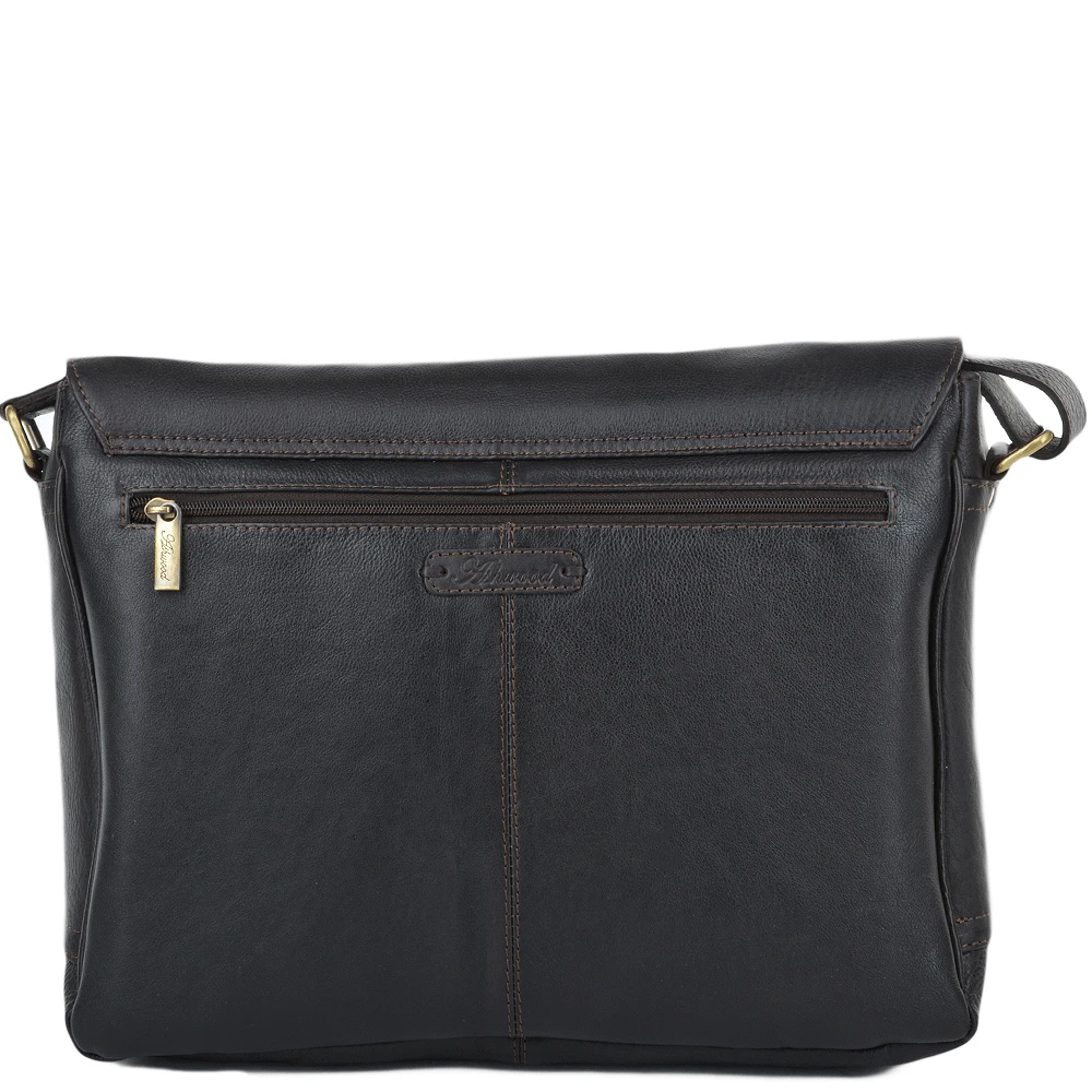 Mens Double Clasp Laptop Satchel Brown/tum : Jasper - Image 3