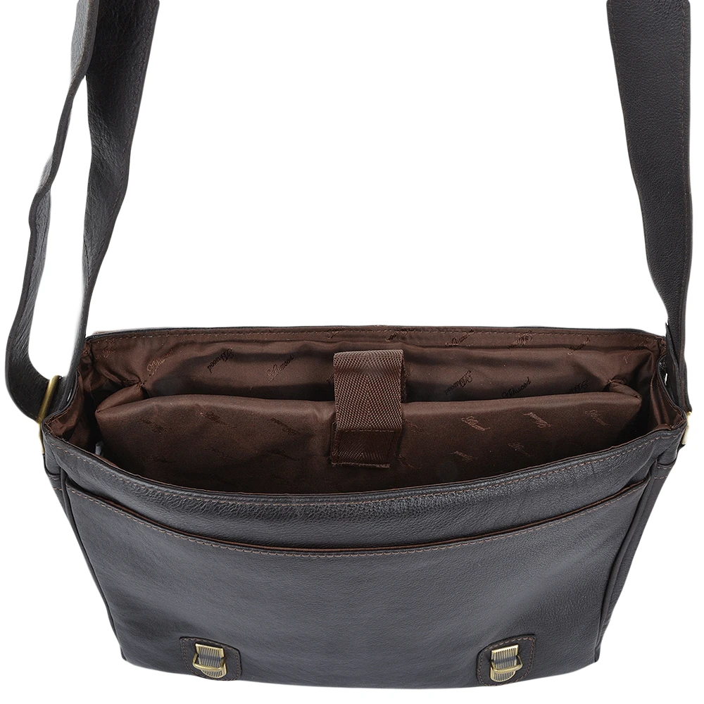 Mens Double Clasp Laptop Satchel Brown/tum : Jasper - Image 4