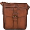 Mens Small Vintage Leather Travel Bag Rust : 7993